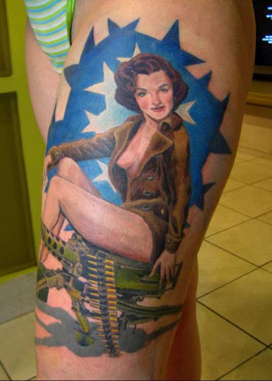 Pin Up Girl Tattoos For Men